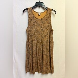Old Navy Camel and Black Animal Print Sleeveless Dress